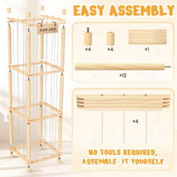 Wooden Toy Storage Rack with Large Capacity for Plush Toys