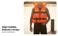 Adult Flotation Jacket Oxford Cloth Flotation Device Jacket Adjustable Straps near-Shore Buoyant Vest for Boaters, Swimmers, Flood Relief, Swimming