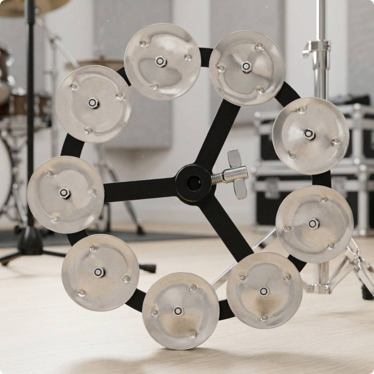 Cymbals HiHat Bell Mountable Cymbals HiHat Tambourine Universal Drum Accessory for Percussionists