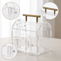 Transparent Acrylic Terrarium with Latch Clear Reptile Enclosure Compact Tank Stackable for Home Breeding
