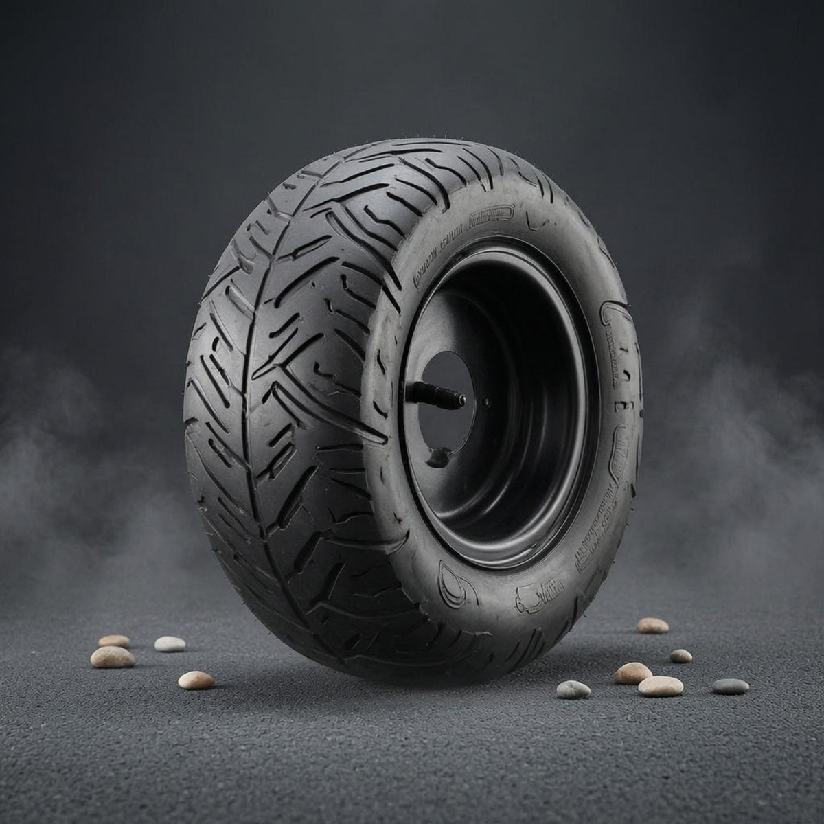 Directional Pattern Front Lawn Tractor Wheel Valve Stem Opening 13x5.00-6 Tire Mounted Metal Hub Wheel Black