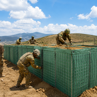 Gabion, Defensive Barrier, Welded Galvanized Steel Wall 76.2 mm, for Military Defense and Flood Control