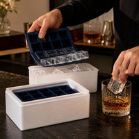 21-Grid Large Square Ice Cube Tray for Cocktails, Food-Grade Silicone, Bubble-Free