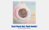 Winter Warm Bird Shelter, Parrot Hanging Enclosure, Thick Coral Fleece, Small Pet Bed