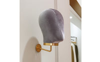 Mannequin Head Display Stand Velvet Covered Wall Attached Mannequin Head Lightweight Hat Display with Metal Hook for Salons