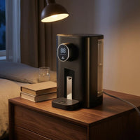 Rechargeable Mouthwash Dispenser LED Display Electric Mouthwash Dispenser Bathroom Accessory Translucent Reservoir Push Button
