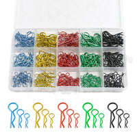 RC Body Pin Organizer R-Shaped RC Car Clip Organizer Clear with Dividers for Workbench, Garage Storage