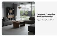 Rectangular Table with Shelf Centuryperiod Design Living Room Furniture Space-Saving Size Dual-Level Design for Homeowners