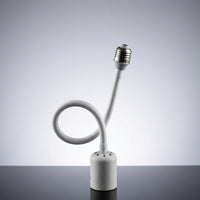 Metal Flexible Hose for E27 Extension, 220V 3A Flexible Bulb Adapter, White Metal and Plastic Gooseneck Lamp Adapter, Adjustable Bulb Riser