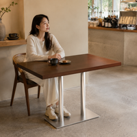 Wood Dining Table, For 2 People, Rectangular, 75cm Height, Cafe Style, Wooden Dining Table