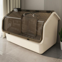 Jumbo Enclosed Cat Litter Box, Odor Control, Almond Cream