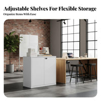 Lockable Drawers Low silhouette Metal Credenza Combination Lock Storage Cabinet Multifunctional Office Furniture sturdyDuty Construction for Administrators, Students, Workspace, Under Desk, Study Room