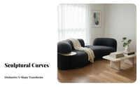 Bean-Shaped Sofa Light Luxury Aesthetic Couch Minimalist Design Living Room Furniture for Apartment Dwellers, Homeowners, Lounge Area, Modern Office