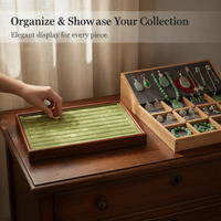 New Chinese Style Solid Wood Jewelry Display Tray for Rings, Necklaces, Bracelets, and Collectibles