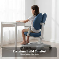 Support Adjustable Kids Study Chair Removable and Washable Cover Ergonomic Kids Desk Chair High-Density Foam Cushion Breathable Mesh Back for Students, Children 3-15, Parents, Homework, Bedroom, Home, Playroom