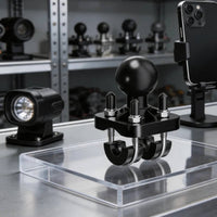 Double U Bolt Mount Ball Base Clamp 360-Degree Rotation Ball Attachment Base for Farm Machinery