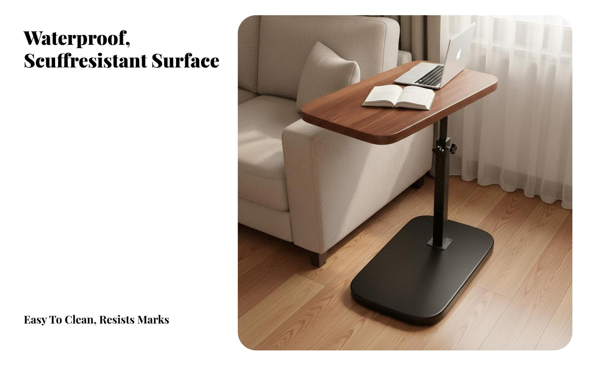 Space-Saving Height-Adjustable C-Table Multi-Functional Adjustable C-Shaped Desk Sturdy Construction Laptop Stand Easy Assembly for Telecommuting Workers, Professionals, Apartment Dwellers