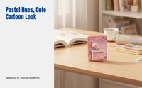 Mini Stapler, Cute Cartoon Stationery Set, Portable, Small, Macaron Colors