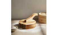 Dumpling Wrapper Press Ergonomic Handle Dumpling Skin Creator Solid Wood