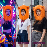 Furry Hood with Ears Cute Hood with Ears Adorable for Halloween