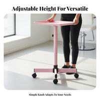 Height-Adjustable Rolling Tray Rotating Casters Rolling Instrument Tray Stand Sturdy Construction Salon Trolley for Beauticians, Barbershop
