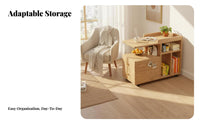 Modern Design Rolling Sofa Mobile Organizer with Drawers 360° Rotating Wheels C-Shaped Rolling Table Space-Saving Nightstand Sturdy Construction for Homeowners, Families, Apartment Dwellers, Bedroom, Small Areas, Home Office