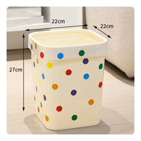 Cute Design Bathroom Rubbish Bin Easy to Clean Plastic Paper Basket Long-Lasting Small Plastic Trash Can Large Opening for Students, Kids