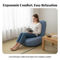 Japanese design Adjustable Padded Floor Lounger Foldable Adjustable supportrest Lounger Space Saving floor mat Seat Multi-Functional for Students, Adults, gaming enthusiasts, Bay alcove, Bedroom, Dorm Room, Meditation