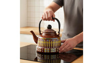 Enamel Kettle Induction Compatible Stovetop Teapot Fast Heating Enamelware Water Boiler
