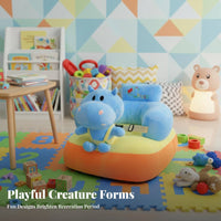 Anti-Tip Design Velvety Creature Sofa Chair Soft and Comfortable Velvety Creature Sitting Coach Non-Slip Bottom Baby Floor Seat Easy to Clean for Infants, Toddlers, Parents, Nursery, Playroom, Living Room, Indoors