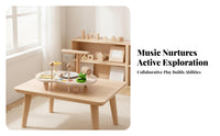Wooden Percussion Table Pastel Accents Kids Musical Instrument Set Fine Motor Skills Children's Musical Toy Set