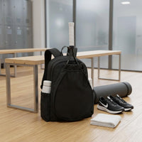 Zippered Main Compartment Drawstring Racket Backpack Water-Resistant Tennis Backpack Soft Structured Racket Bag Top Carry Handle for Pickleball, Gym