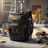 Rolling Tool Backpack Heavy Duty Tool Trolley Backpack Breathable Back Padding for Technicians, Contractors