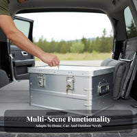 Waterproof Aluminum storage Case Lockable Storage Box Large Capacity Equipment Container Long-lasting for Outdoor fans, Vehicle Owners, Camping, Outdoors, Car Trunk, vehicle Bed
