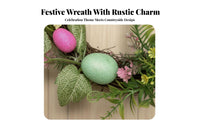 Easter Egg Wreath Festive Design Colorful Egg Entryway Adornment Rustic Design Rattan Door Hanger