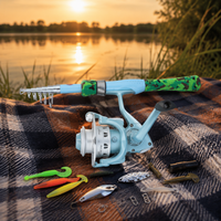 Telescopic Fishing Rod and Reel Combo 1.5m Composite Rod Saltwater Heavy Power