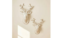2 Pieces Deer Head Wall Decor Farmhouse Deer Head Wall Hanging 3D for Living Room