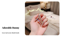 Bunny Duckbill Clip Korean Design Crystal Bunny Barrette Cute Design Rhinest Single Hare Hair Clip for Women, Girls, Daily Wear, Party