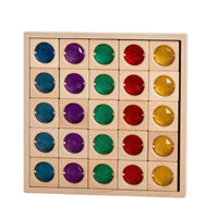 Wooden Block Board with Acrylic Blocks Translucent Wooden Blocks with Acrylic Pieces Faceted Block Board for Young Children, Classroom