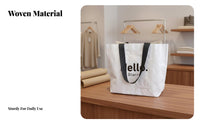 PP Woven Shopping Bag Customizable Brand Mark Woven Tote Bag Two Handles Heavy Duty Shopping Tote for Retailers, Women, Retail Stores, Home Storage