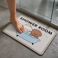 Diatomaceous Earth Bathroom Mat Super Absorbent Non-Slip Quick Dry Floor Mat for Shower, Toilet, and Entryway