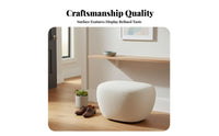 Minimalist Design Pebble-Shaped Pouf Irregular Shape Upholstered Stool Soft Textile Ottoman Multifunctional for Design-Conscious Individuals, Interior Designers, Apartment Dwellers, Dressing Room, Entryway, Walk-in Closet, Bedroom