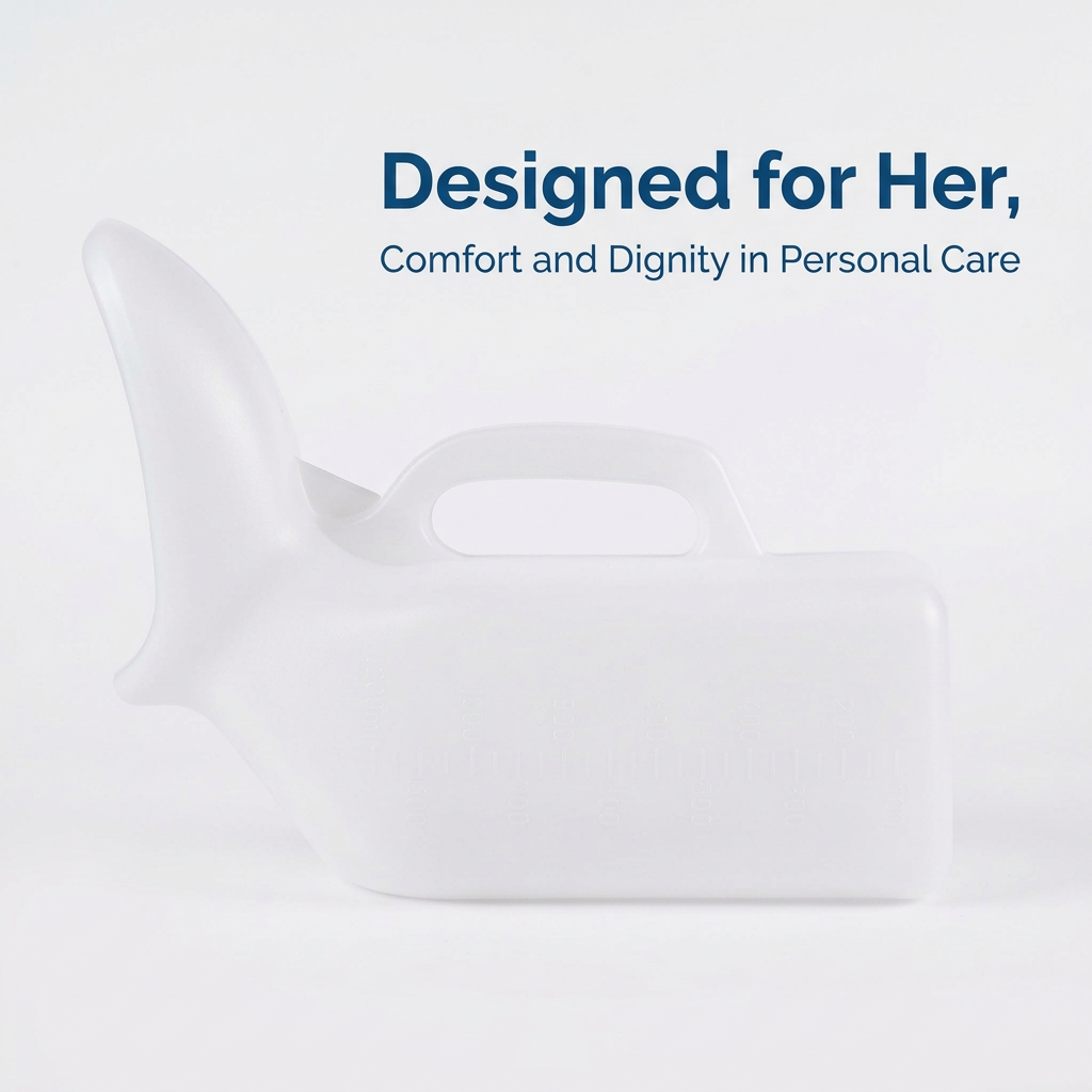 Portable Urinal for Travel, Pee Bottle for Elderly Women, Incontinence Aid for Mobility Issues, 1200ml Female Urinal Wide Mouth