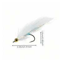 Reflective Feather Streamer Flies Hand-Tied Streamer Fly Lightweight Tackle Rust-Resistant for River