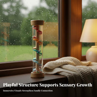 Early Learning Rain Sound Tube Soothing Raindrop Sounds Rainmaker Toy Colorful Design for Toddlers, Babies