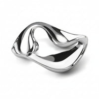 Irregular Fruit Plate Sculptural Mirror Finish Serving Tray Minimalist Open Serving Tray for Tabletop