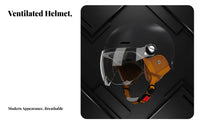 Half Helmet Four-Season Open Face Helmet Impact Resistant Motorcycle Cap for Commuting