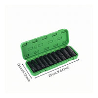 10 Pieces Wrench Socket Kit High-Carbon Steel Hex Socket Wrench Set Molded Slots