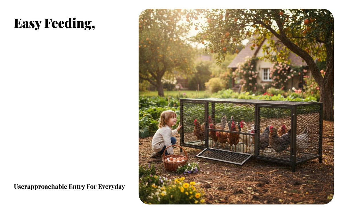 Easy to Clean Large Mesh Chicken Coop Sturdy and Long-Lasting Poultry Enclosure Rust-Resistant Creature Enclosure Lockable Door for Homesteaders, Pet Owners, Outdoor, Backyard, Garden