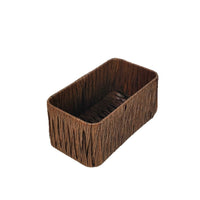 European Style Dark Coffee PP Rattan Woven Storage Basket